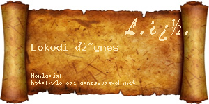 Lokodi Ágnes névjegykártya