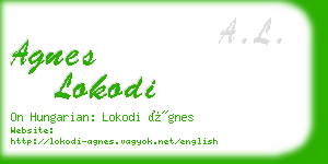 agnes lokodi business card